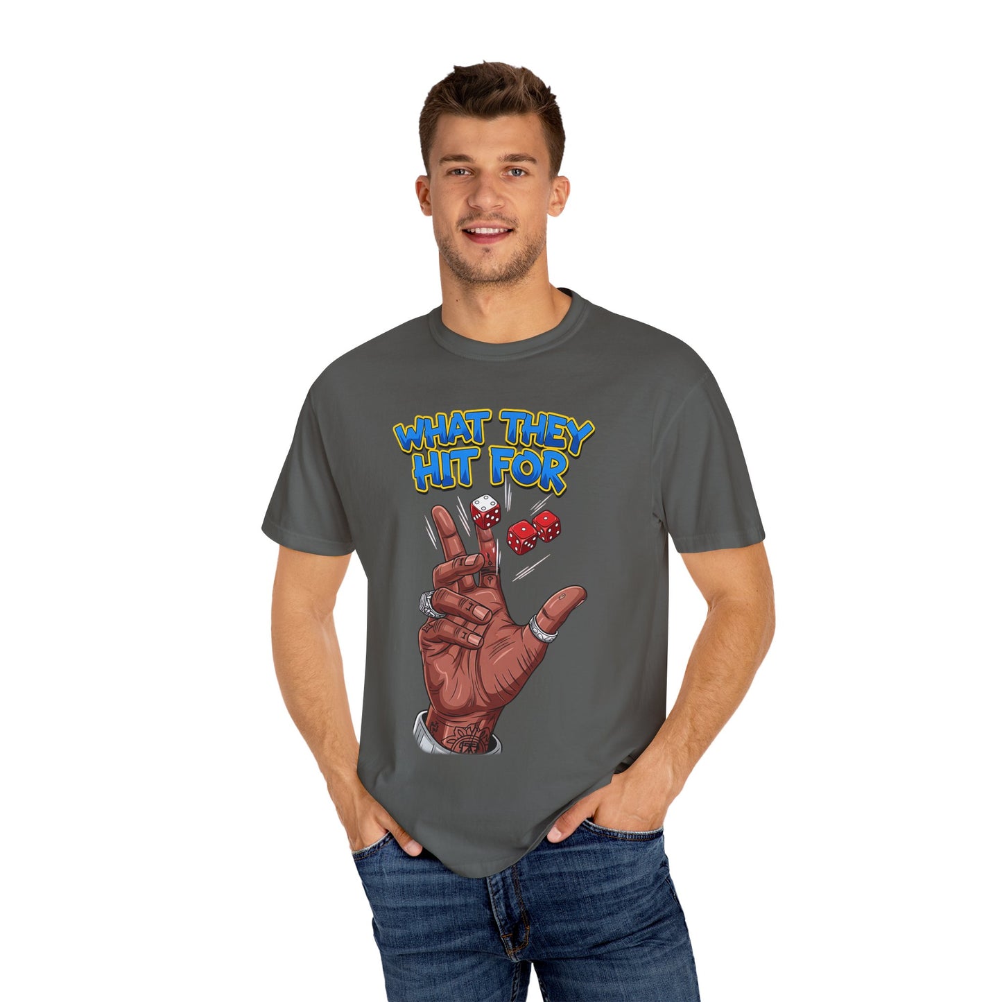Unisex Graphic Tee with Playful Hand Design, Funny T-shirt, Gift for Poker Lovers, Casual Wear, Creative Graphic Shirt