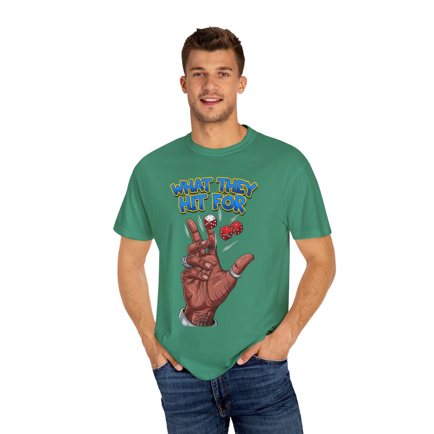 Unisex Graphic Tee with Playful Hand Design, Funny T-shirt, Gift for Poker Lovers, Casual Wear, Creative Graphic Shirt
