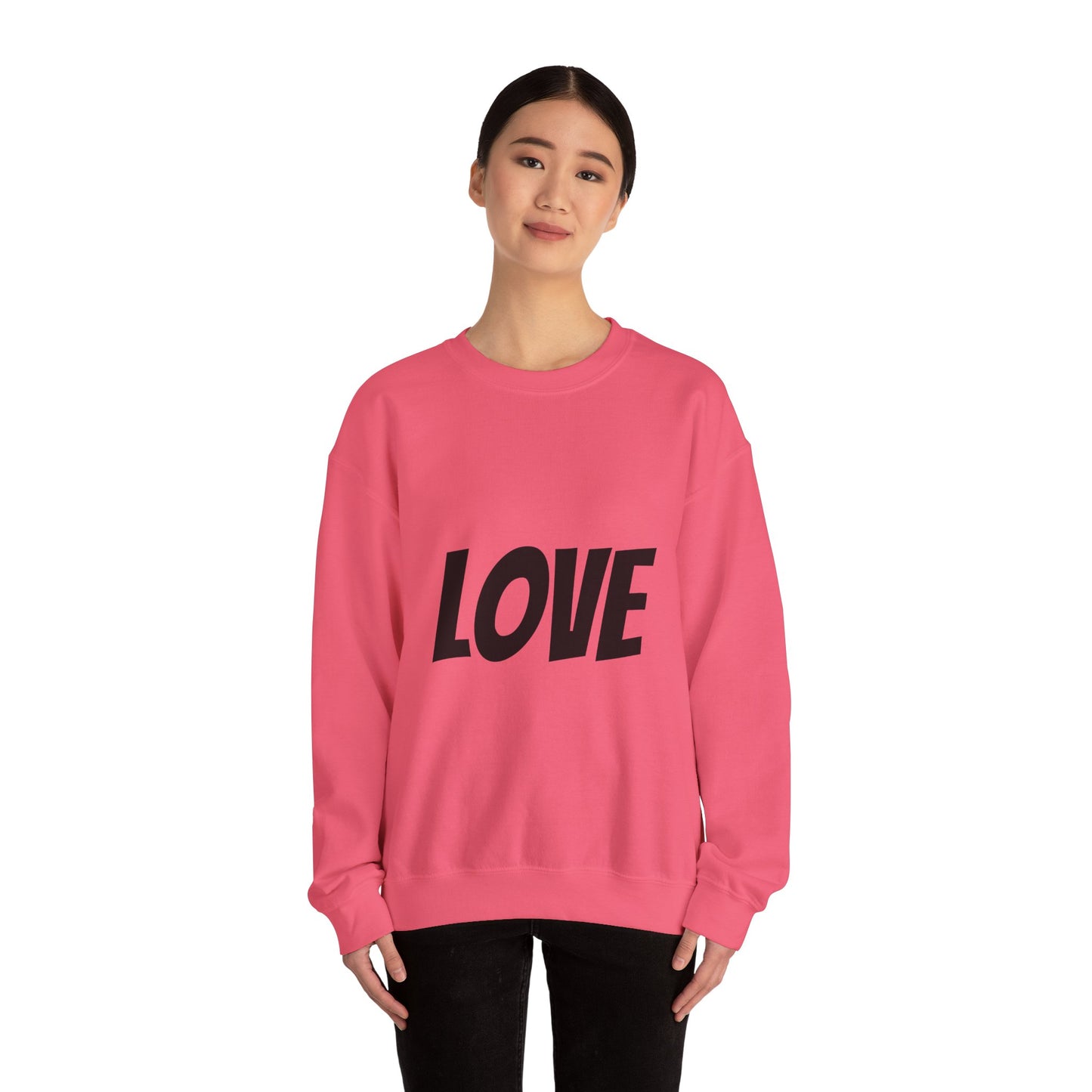 Unisex Heavy Blend™ Crewneck Sweatshirt - 'LOVE' Design for Comfort and Style