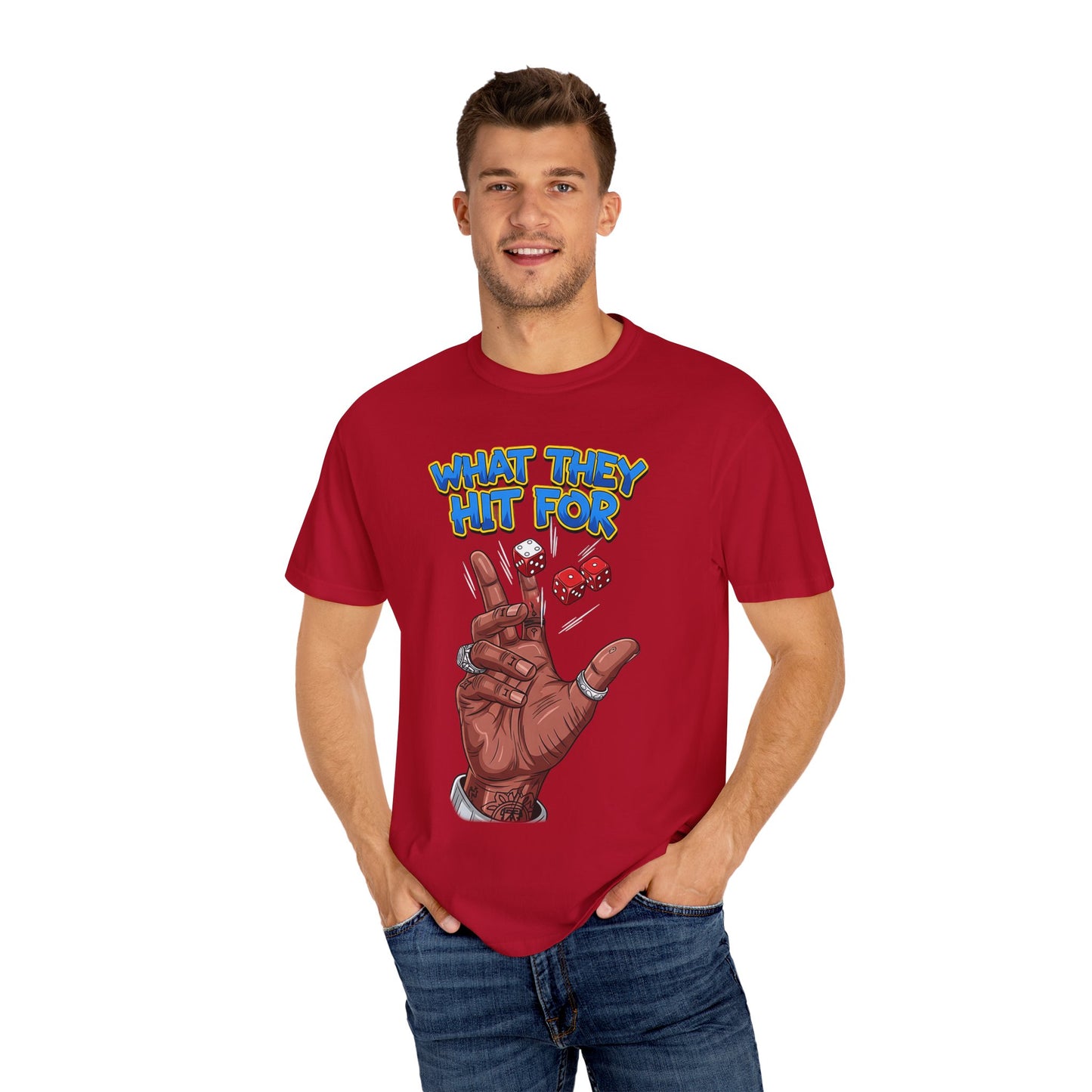 Unisex Graphic Tee with Playful Hand Design, Funny T-shirt, Gift for Poker Lovers, Casual Wear, Creative Graphic Shirt