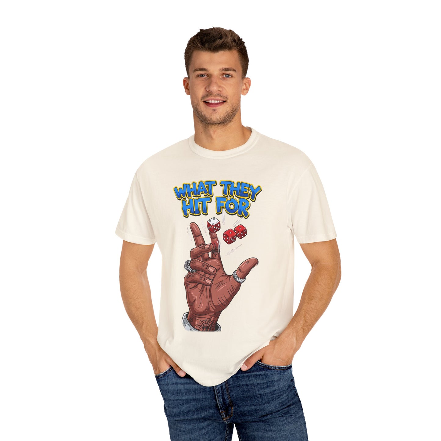 Unisex Graphic Tee with Playful Hand Design, Funny T-shirt, Gift for Poker Lovers, Casual Wear, Creative Graphic Shirt