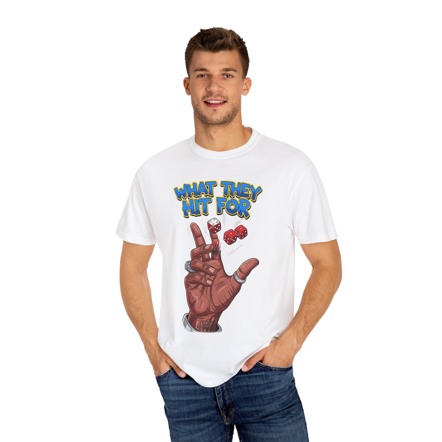 Unisex Graphic Tee with Playful Hand Design, Funny T-shirt, Gift for Poker Lovers, Casual Wear, Creative Graphic Shirt