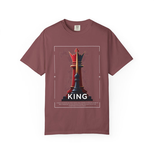 King Chess Piece T-Shirt — Bold Pawn-to-King Graphic Tee