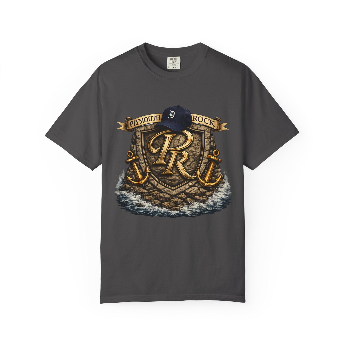 P Rock Crest T-Shirt — Nautical Anchor PR Logo Tee