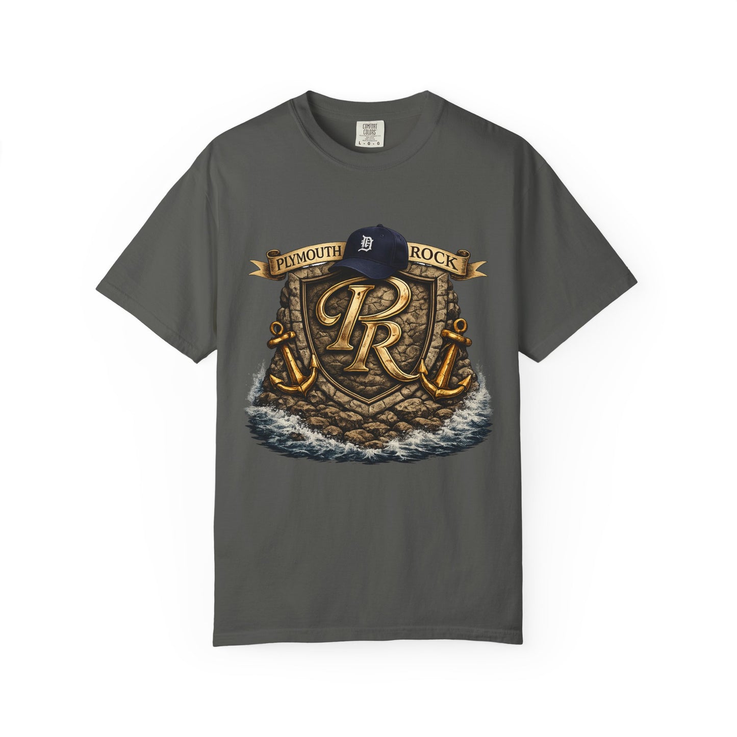P Rock Crest T-Shirt — Nautical Anchor PR Logo Tee