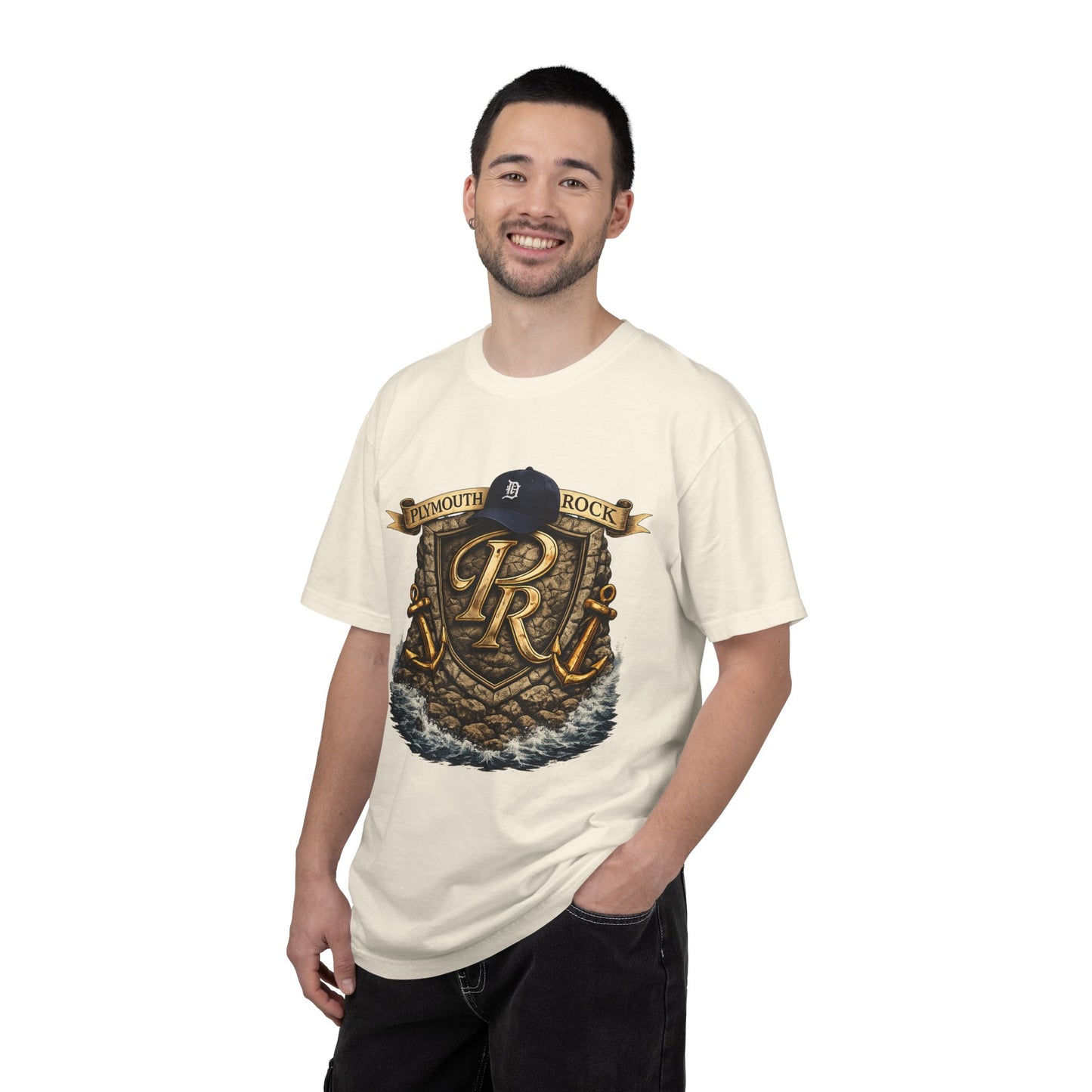 P Rock Crest T-Shirt — Nautical Anchor PR Logo Tee