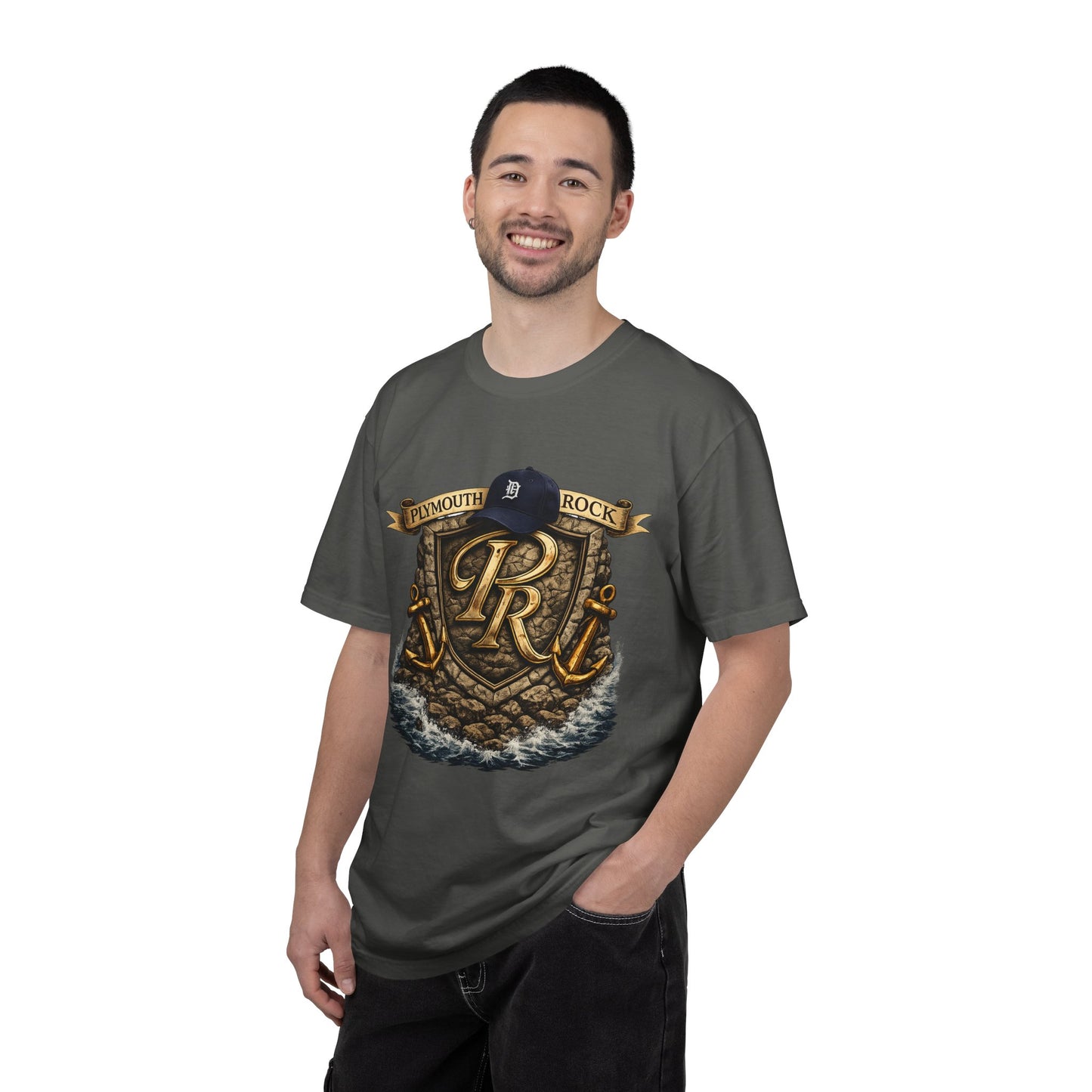 P Rock Crest T-Shirt — Nautical Anchor PR Logo Tee