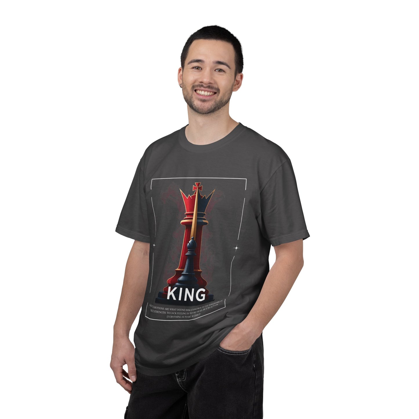 King Chess Piece T-Shirt — Bold Pawn-to-King Graphic Tee