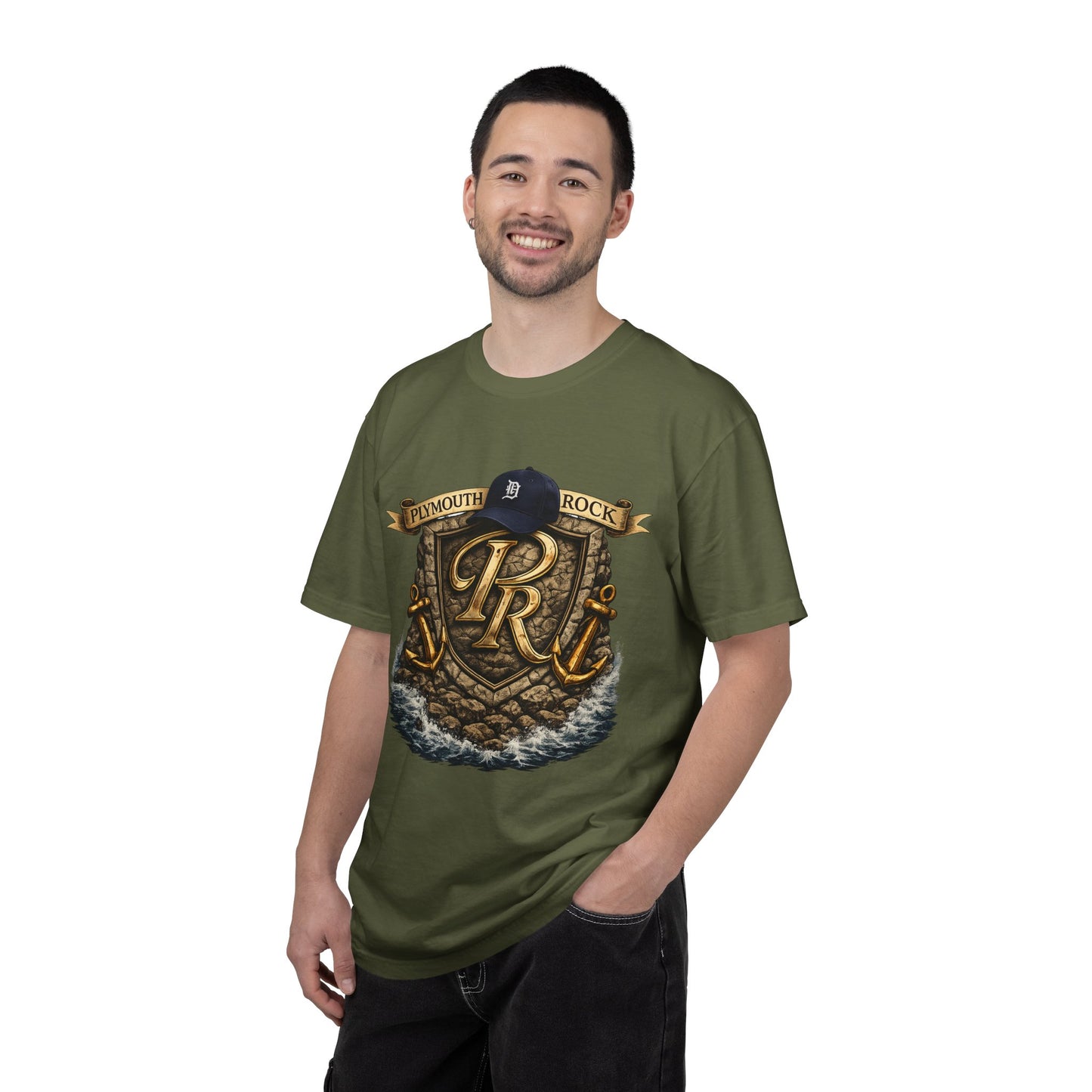 P Rock Crest T-Shirt — Nautical Anchor PR Logo Tee