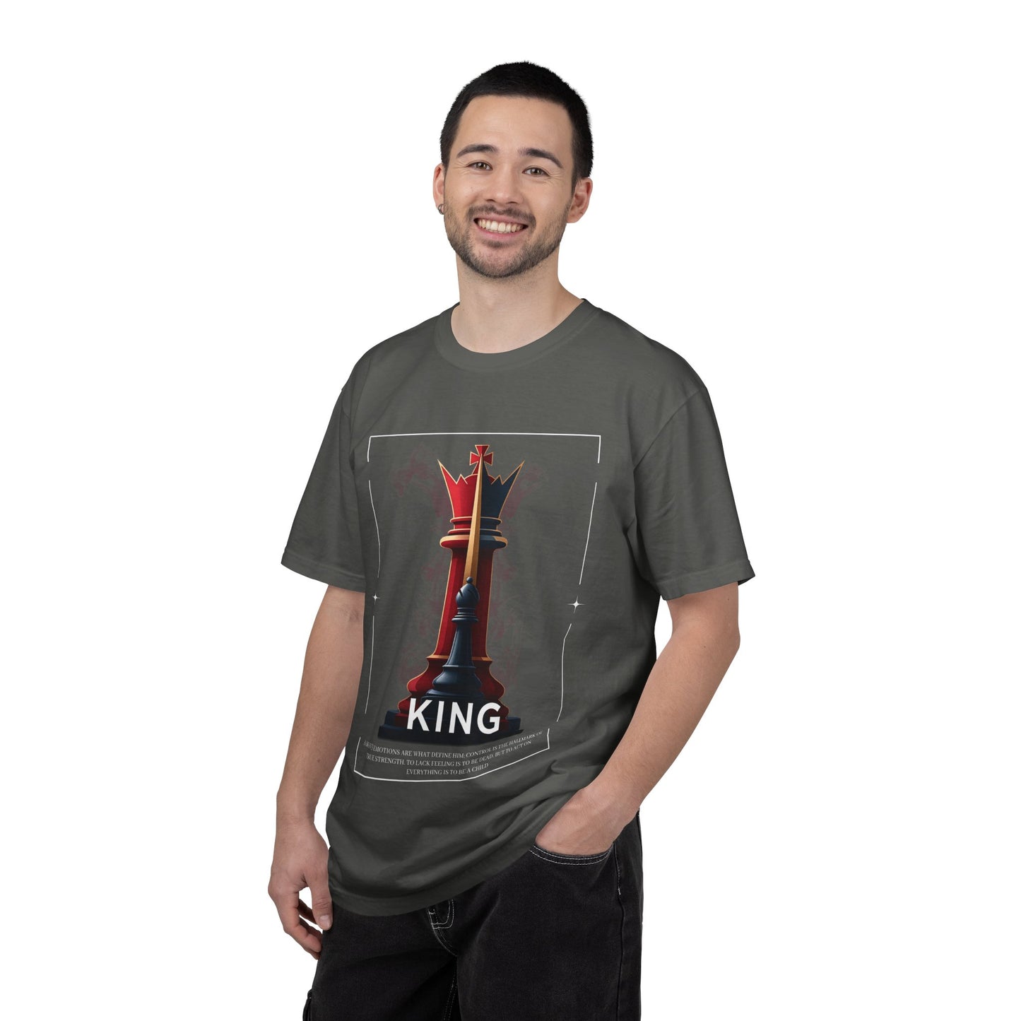 King Chess Piece T-Shirt — Bold Pawn-to-King Graphic Tee