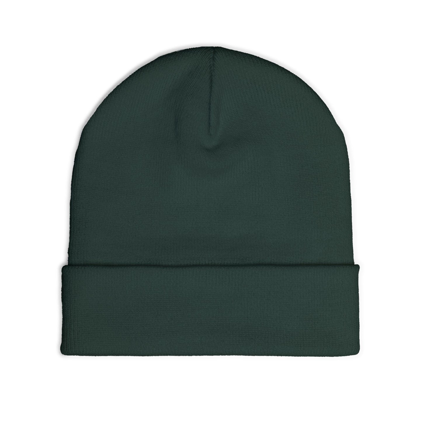 Embroidered Gold Script "PR" Knit Beanie