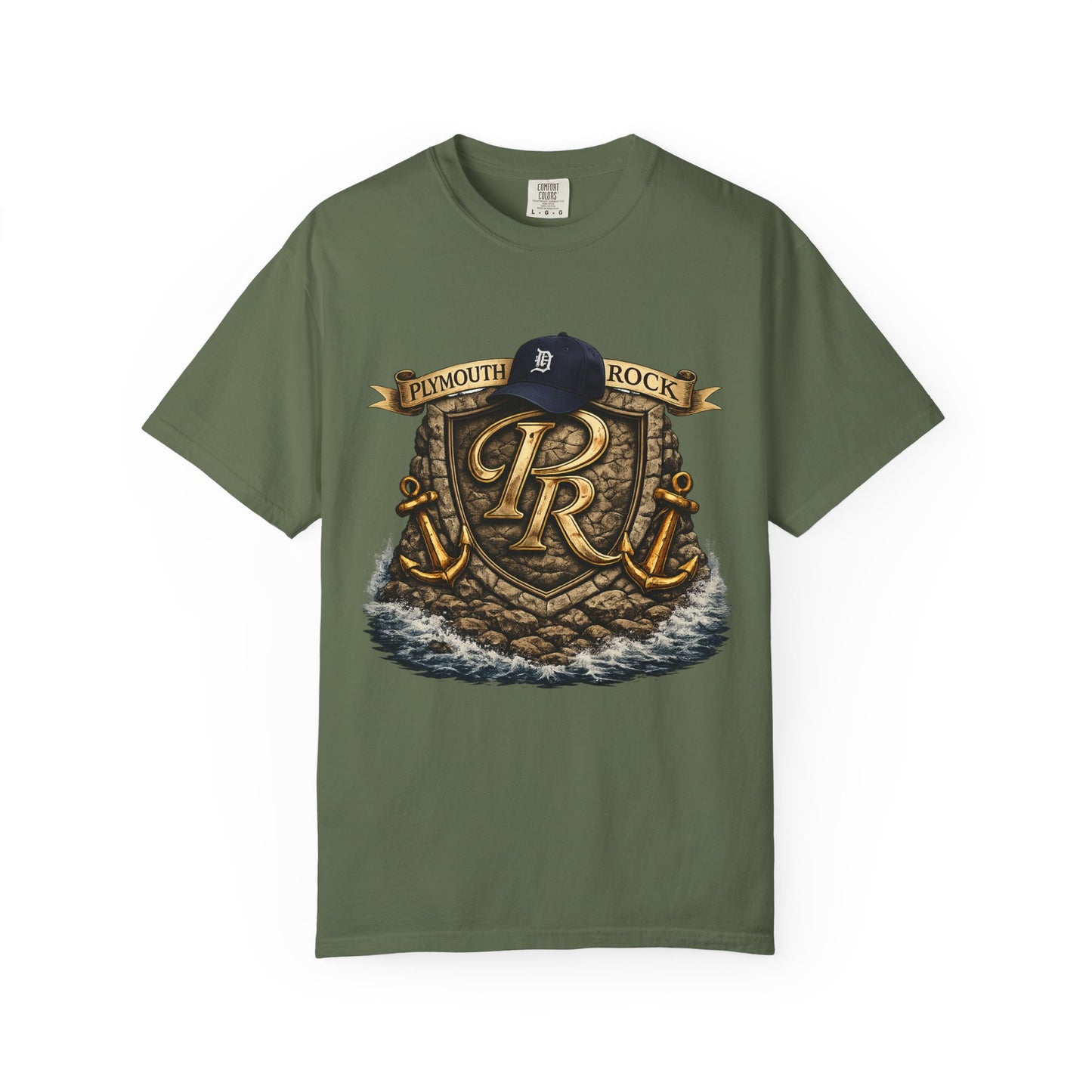 P Rock Crest T-Shirt — Nautical Anchor PR Logo Tee