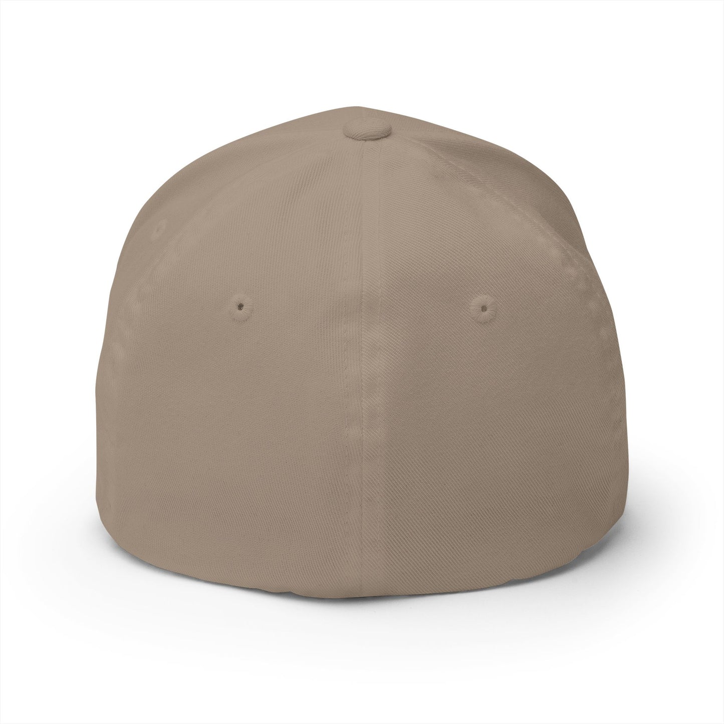 Embroidered Gold Script 'PR' Cap — Structured Closed-Back Baseball Hat