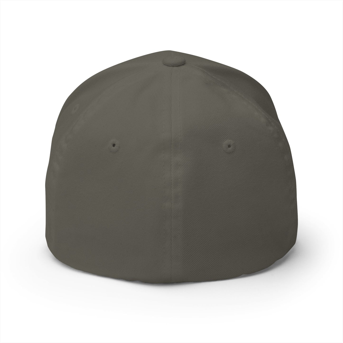 Embroidered Gold Script 'PR' Cap — Structured Closed-Back Baseball Hat
