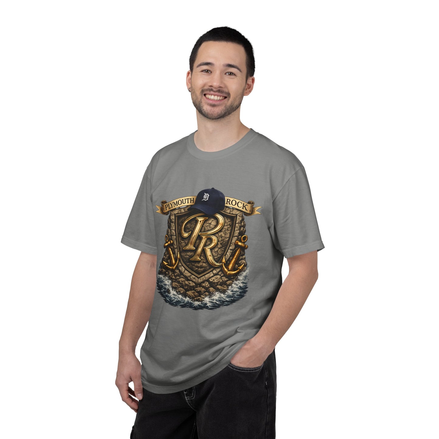P Rock Crest T-Shirt — Nautical Anchor PR Logo Tee