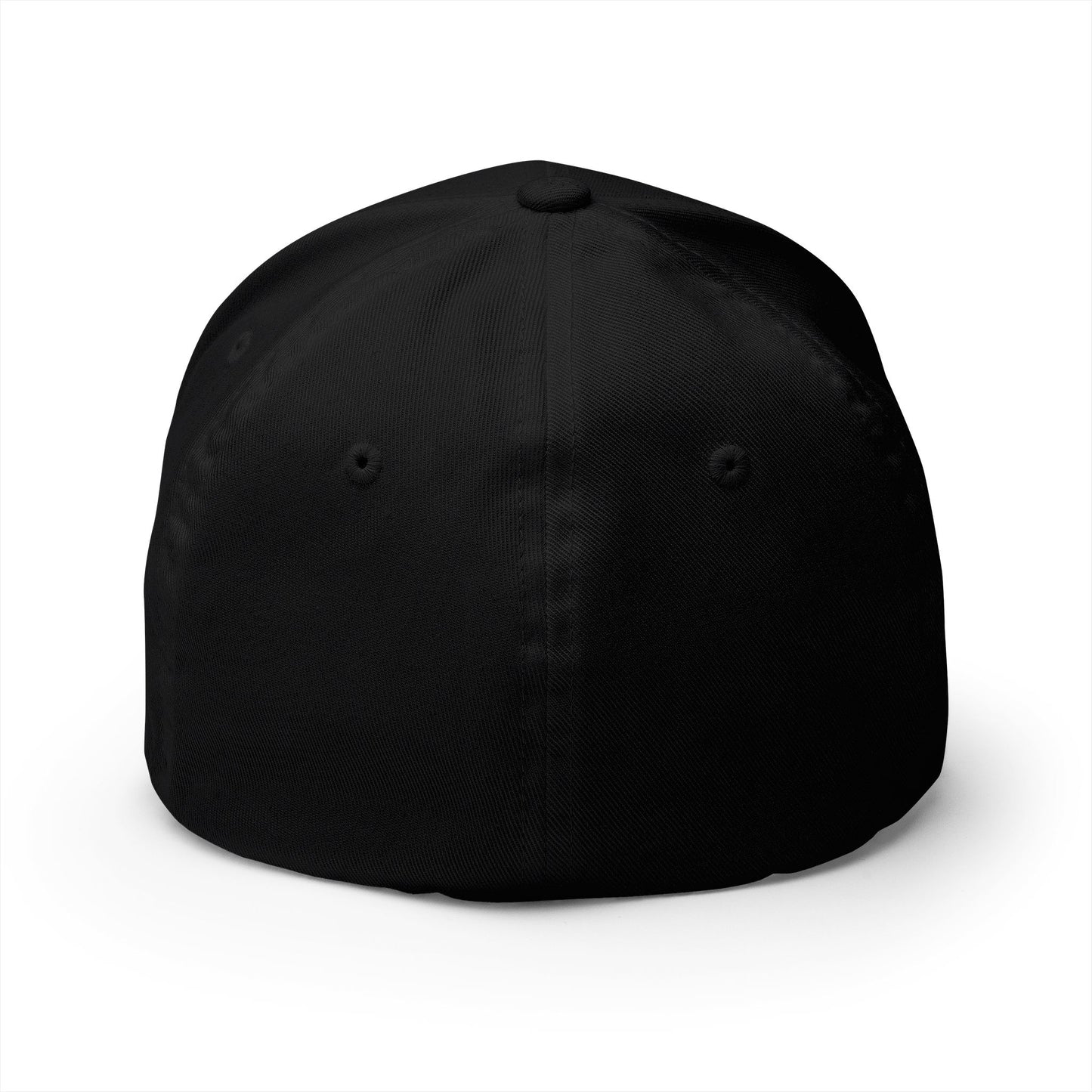 Embroidered Gold Script 'PR' Cap — Structured Closed-Back Baseball Hat