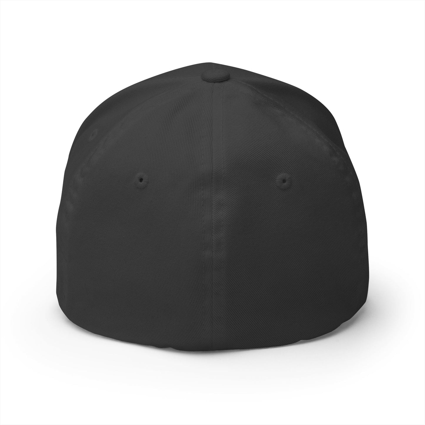 Embroidered Gold Script 'PR' Cap — Structured Closed-Back Baseball Hat