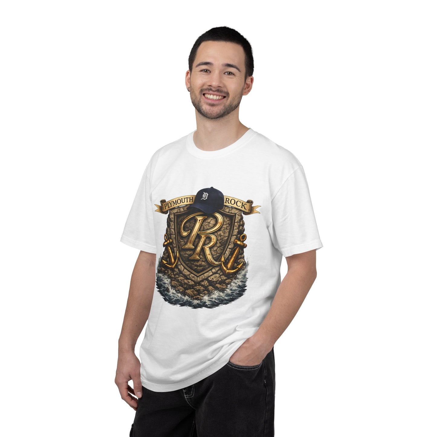 P Rock Crest T-Shirt — Nautical Anchor PR Logo Tee