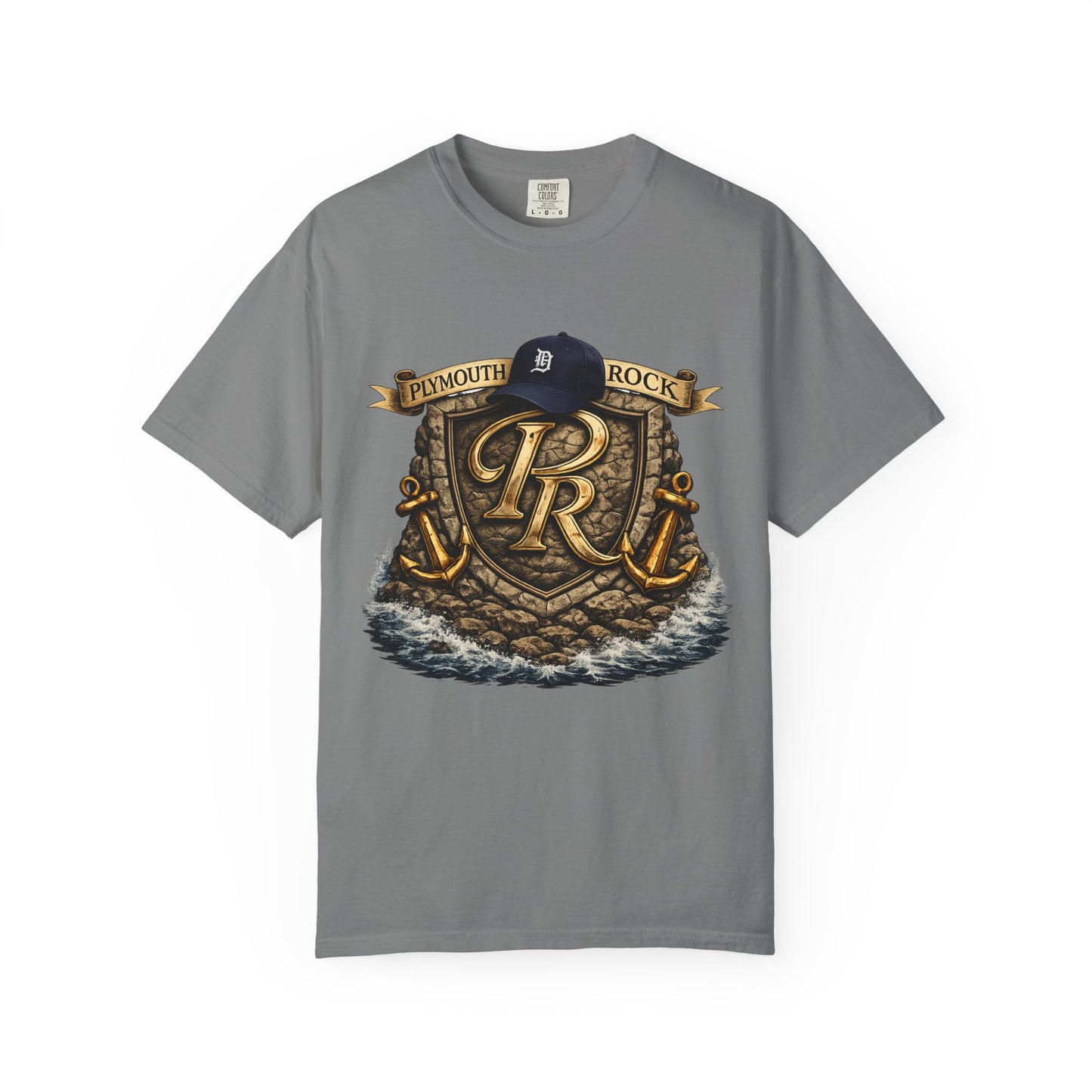 P Rock Crest T-Shirt — Nautical Anchor PR Logo Tee
