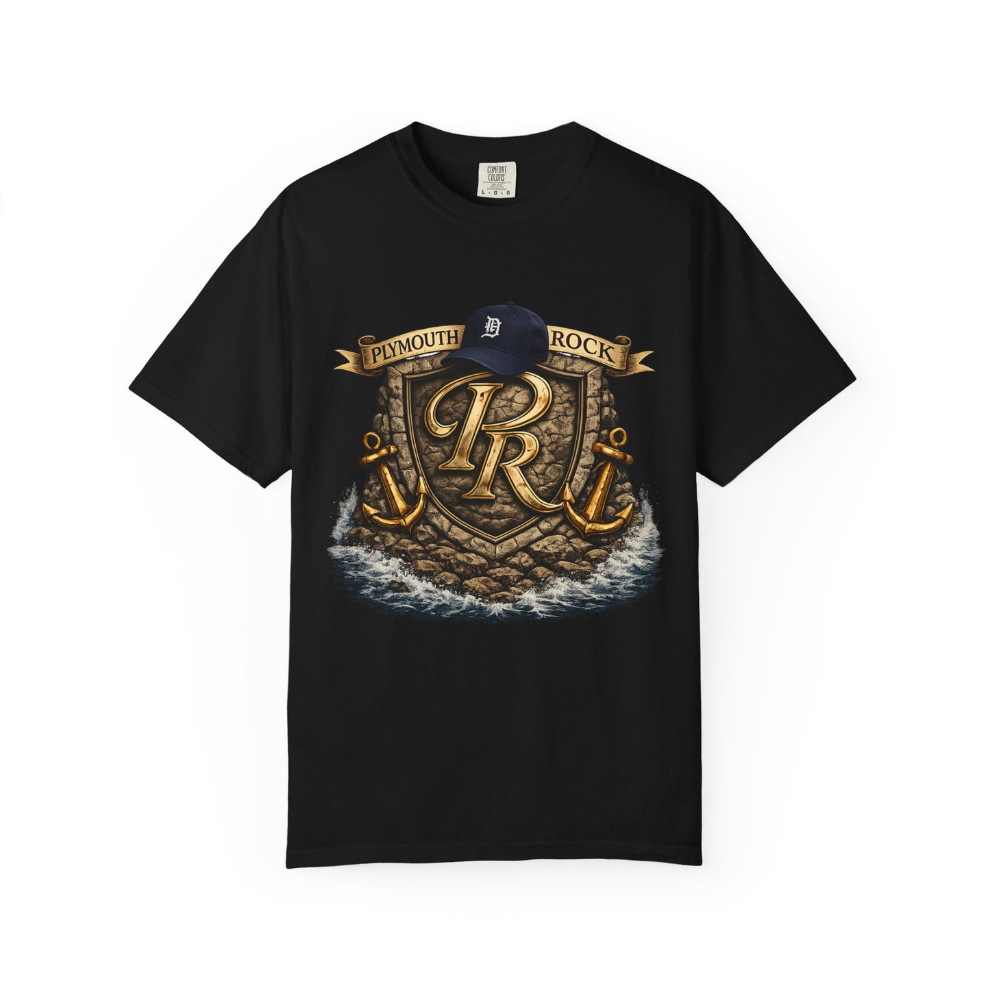 P Rock Crest T-Shirt — Nautical Anchor PR Logo Tee