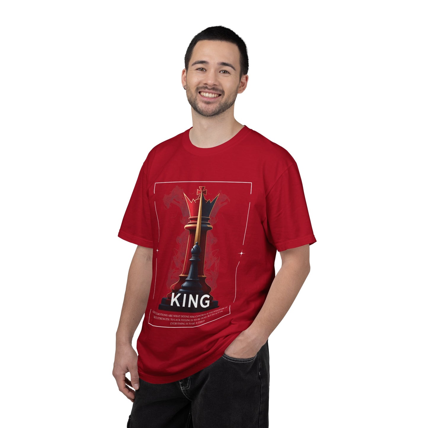 King Chess Piece T-Shirt — Bold Pawn-to-King Graphic Tee