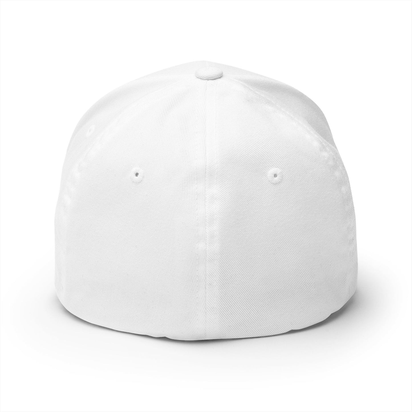 Embroidered Gold Script 'PR' Cap — Structured Closed-Back Baseball Hat
