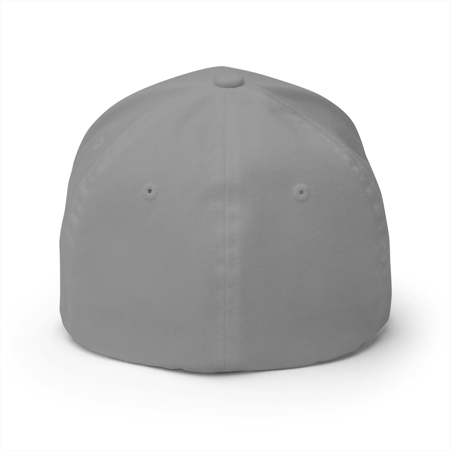 Embroidered Gold Script 'PR' Cap — Structured Closed-Back Baseball Hat