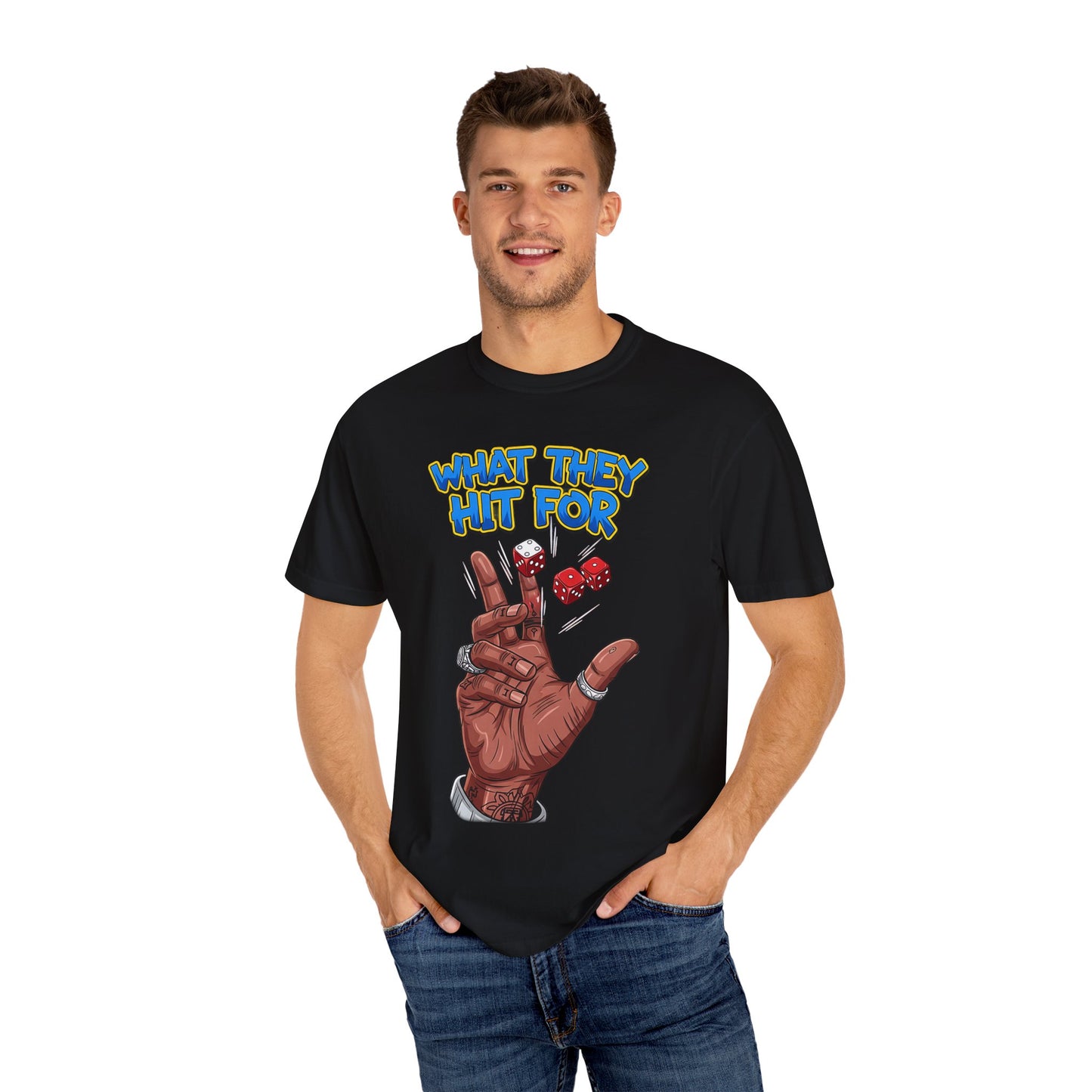 Unisex Graphic Tee with Playful Hand Design, Funny T-shirt, Gift for Poker Lovers, Casual Wear, Creative Graphic Shirt