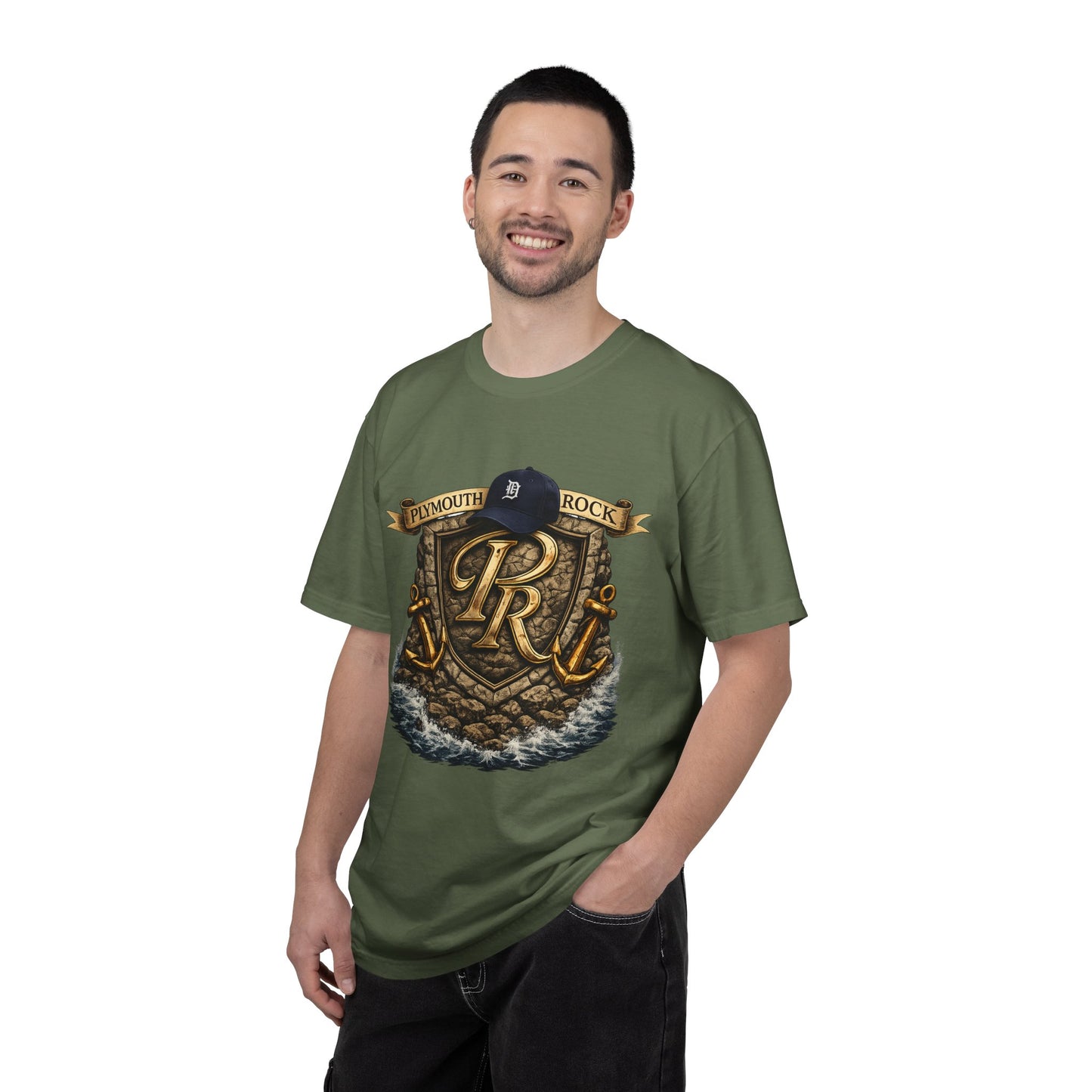 P Rock Crest T-Shirt — Nautical Anchor PR Logo Tee