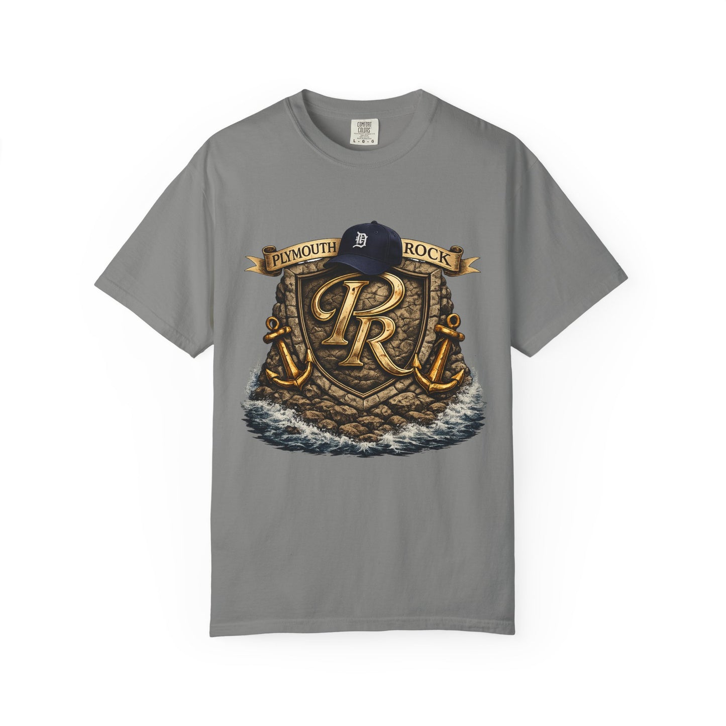 P Rock Crest T-Shirt — Nautical Anchor PR Logo Tee